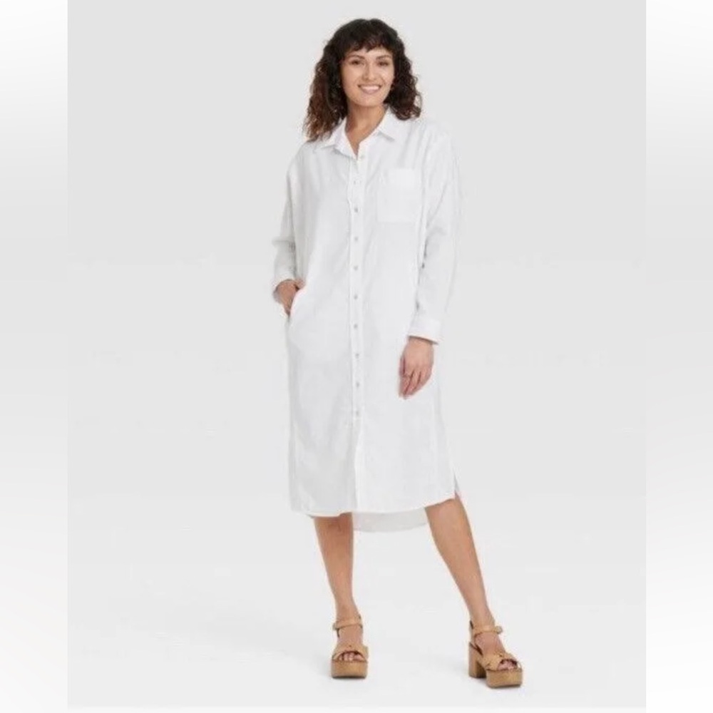 Universal Thread Longsleeve Button-Down Shirtdress - image 1
